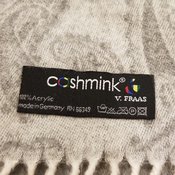 V. FRAAS Cashmink oversized Grey Printed Scarf - Picture 7 of 7